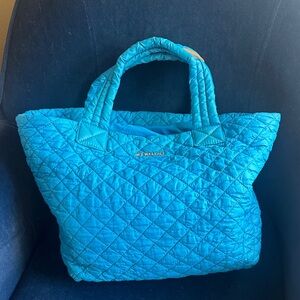 MZ Wallace Medium Size Turquoise Quilted Tote with pouch.Original.